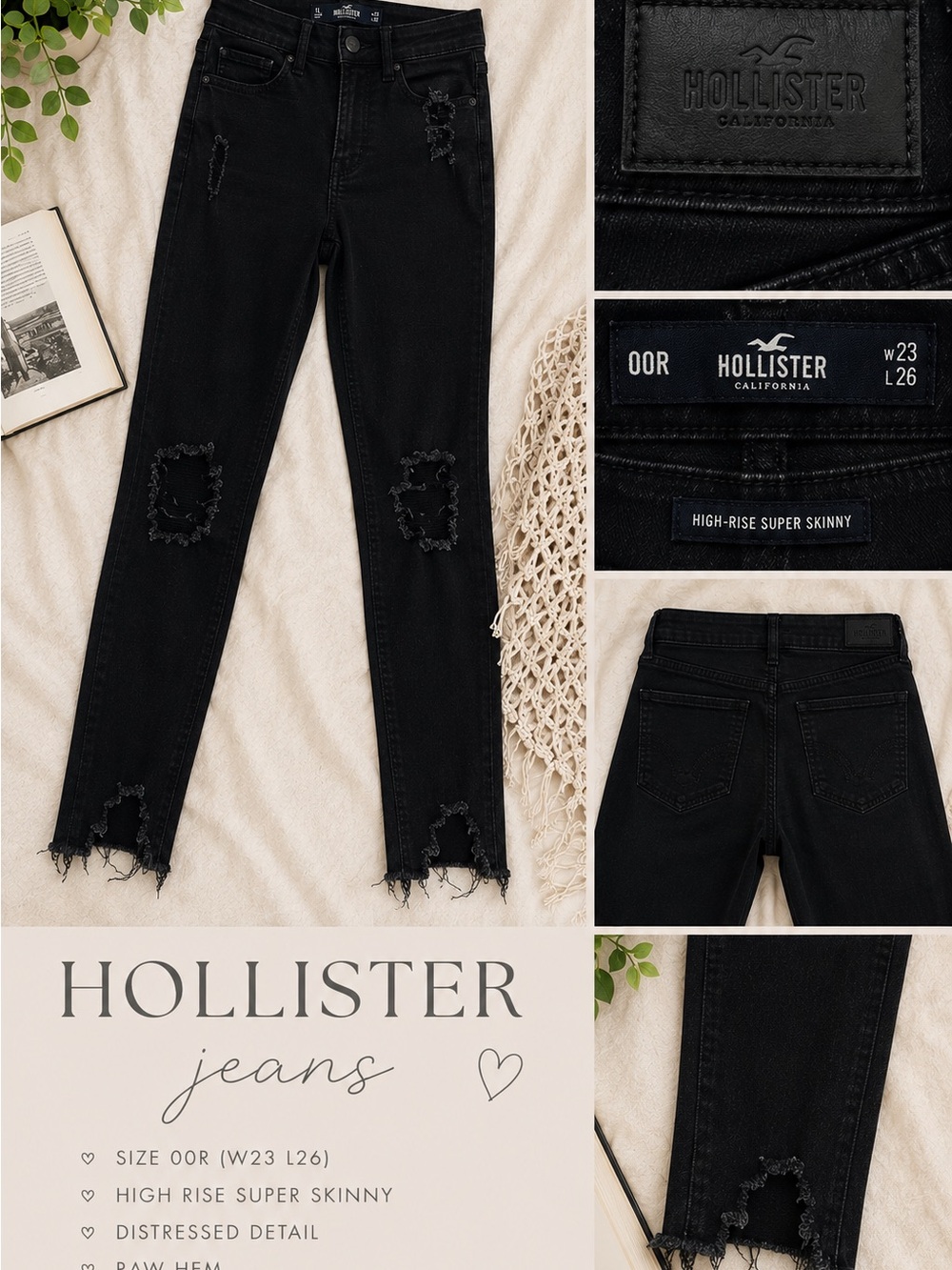 Hollister Black High-Rise Super Skinny Jeans